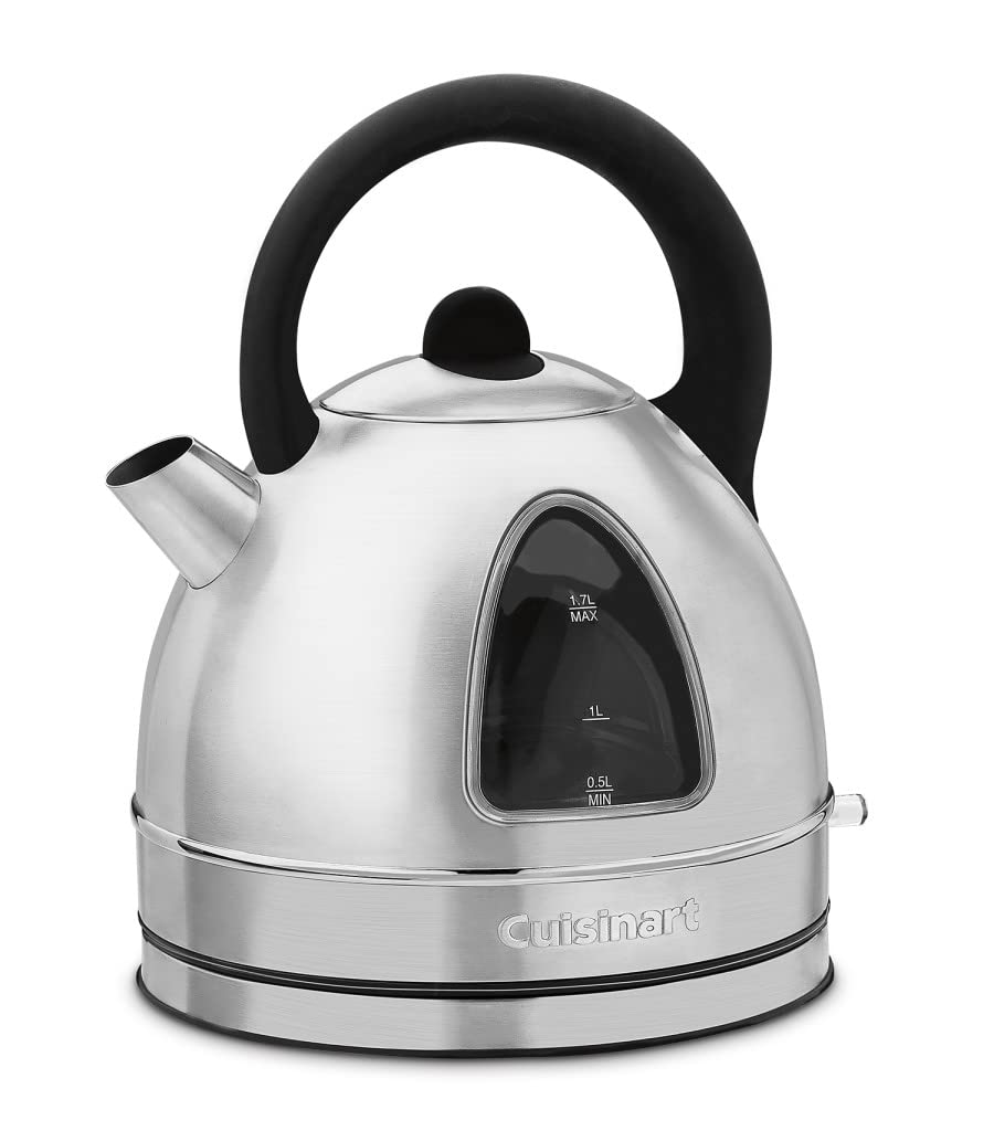 Cuisinart DK-17P1 1.7L Cordless Electric Kettle - 1500W Fast Boiling Stainless Steel Water Kettle with Removable Spout Filter, Soft-Touch Handle & Lid Grip - Perfect for Tea, Coffee, Instant Noodles & Office/Home Use