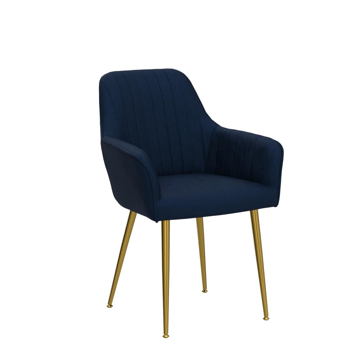 Set of 2 Velvet Upholstered Dining Chairs with Gold Metal Legs - Luxurious Accent Chairs for Living Room, Bedroom or Dining Area (Blue) - Perfect for Home Decor, Entertaining Guests & Cozy Seating