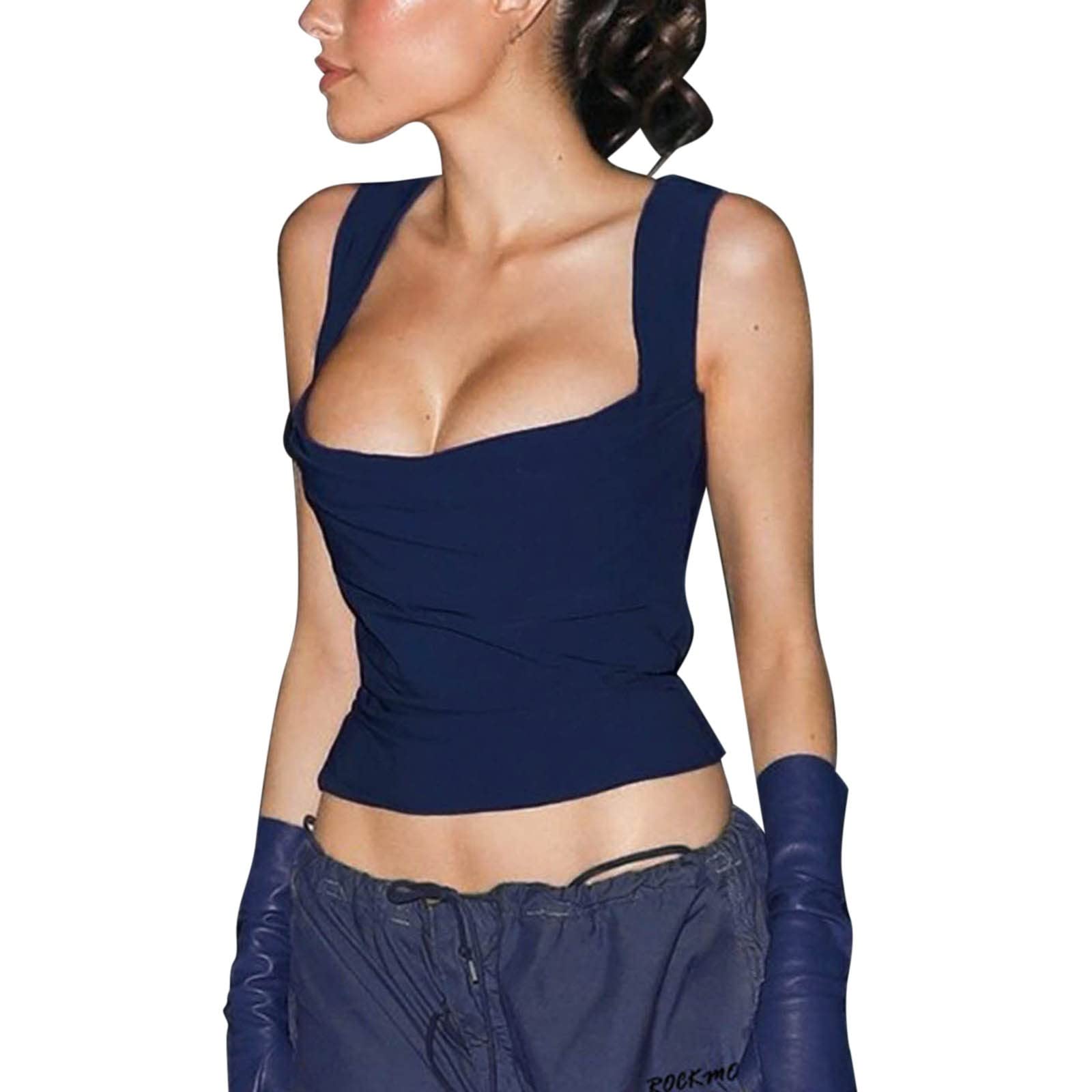 Y2K Vintage Backless Crop Top for Women - Sexy Sleeveless Solid Cut Out T-Shirt | Trendy Casual Outfit for Summer, Parties & Streetwear