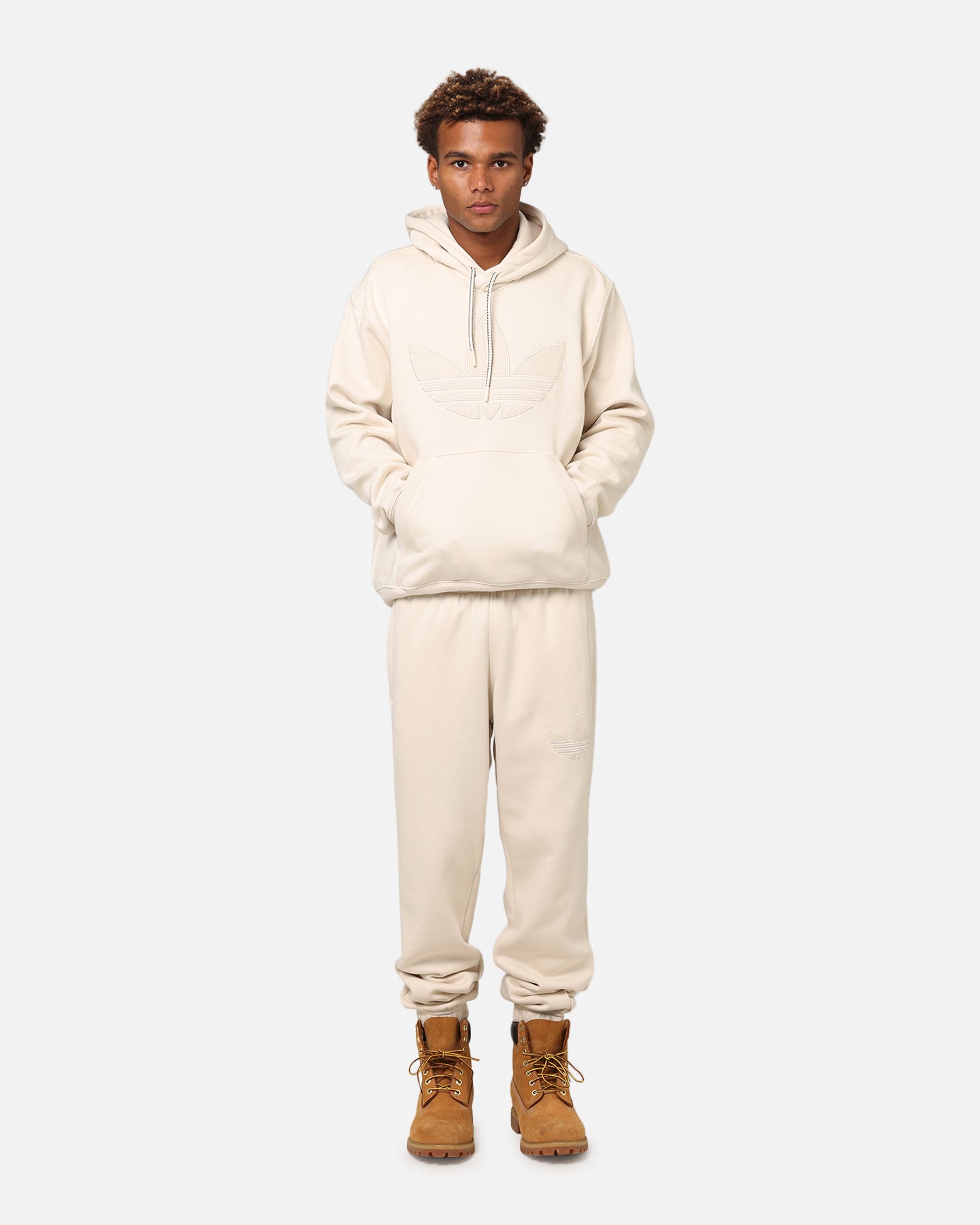 Adidas Originals 70's Fleece Joggers for Men - Soft Cotton Sweatpants with Elastic Waistband, Wonder White | Perfect for Gym, Running, Lounge & Casual Wear