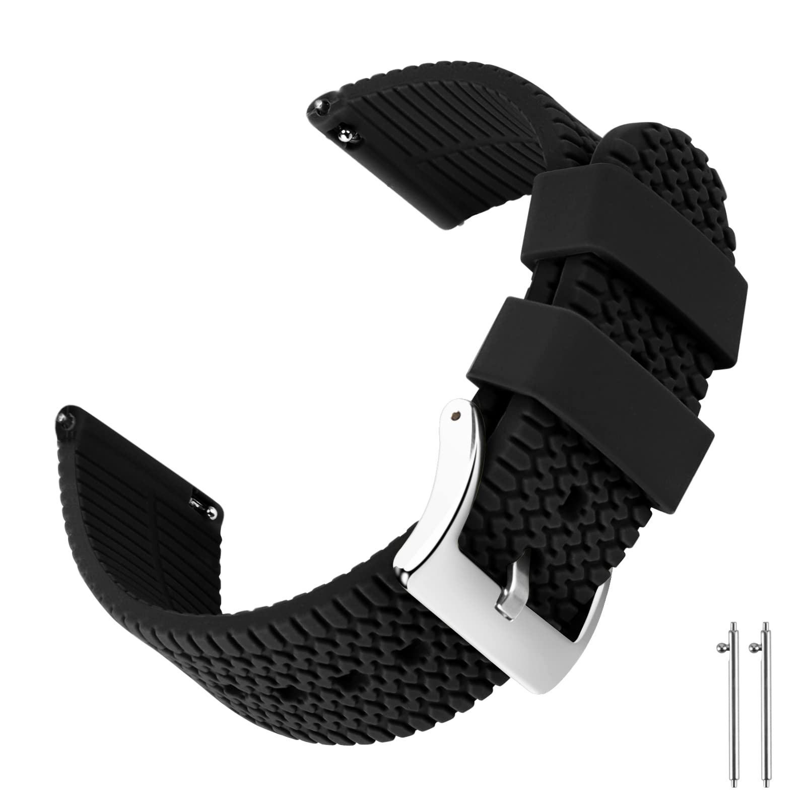 20mm 22mm Quick Release Rubber Watch Bands - Durable Silicone Replacement Straps for Fossil, Smartwatches & Sports Watches | Waterproof, Comfortable for Swimming, Running & Daily Wear