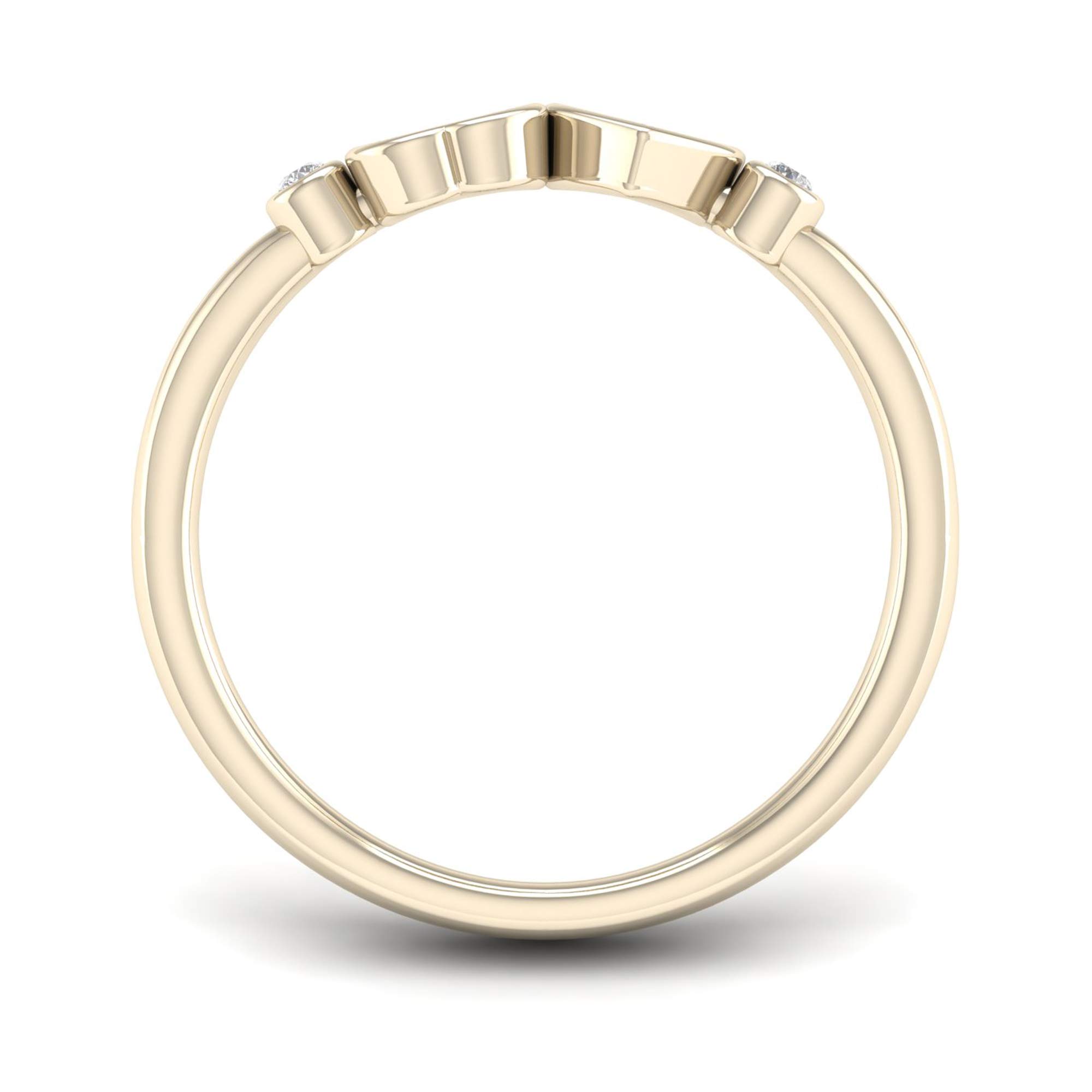10kt Gold Round Diamond Double Heart Love Promise Ring (0.05 cttw, H-I Color, I2 Clarity) - Perfect for Anniversaries, Engagements & Romantic Gifts