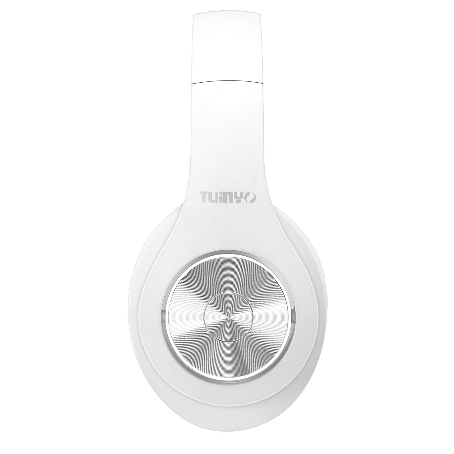 TUINYO Wireless Bluetooth Headphones Over Ear with Deep Bass, 40H Playtime, Soft Memory-Protein Earmuffs, Built-in Mic for PC/Phone/TV - White | Perfect for Workouts, Commuting & Home Entertainment