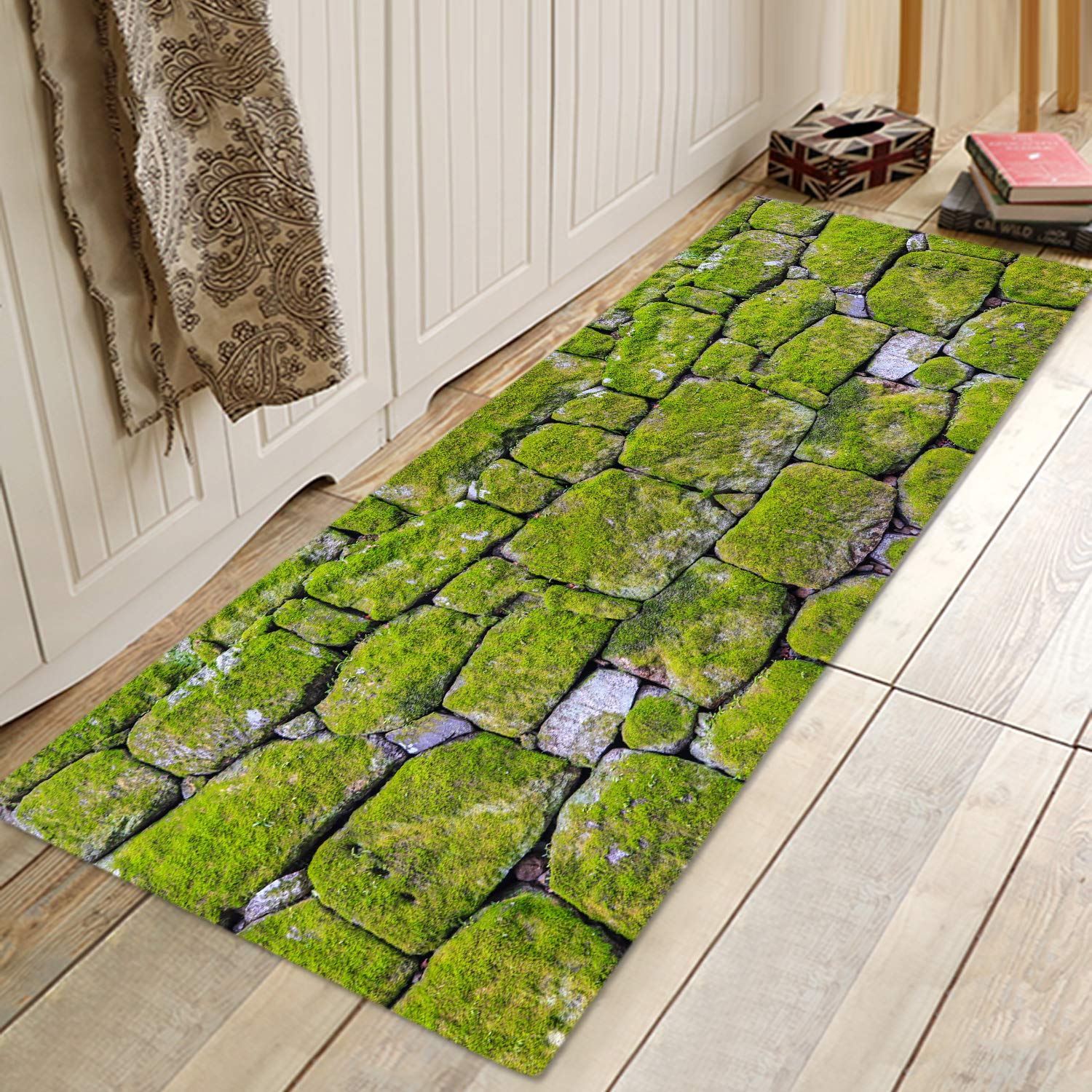 **Non-Slip Bath Rugs – Super Absorbent Sponge Foam Bath Mat for Bathroom, Soft Flannel 3D Print Rug for Living Room, Quick-Dry Water Absorbing Mat for Laundry & Kitchen – Country Road Themed Decor – Perfect for Wet Floors & Home Decor**
