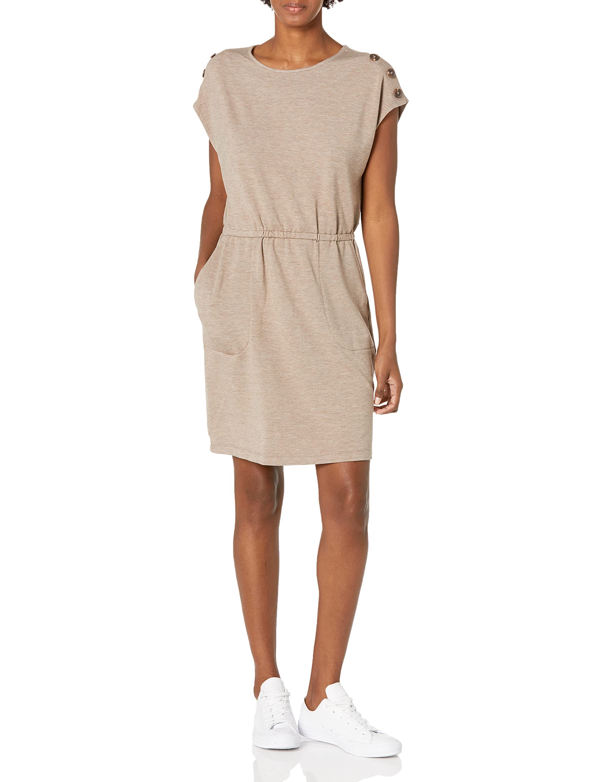Calvin Klein Women's Short Sleeve Logo T-Shirt Dress | Casual Cotton Stretch Summer Dress for Women | Perfect for Daily Wear, Beach Outings & Weekend Brunch