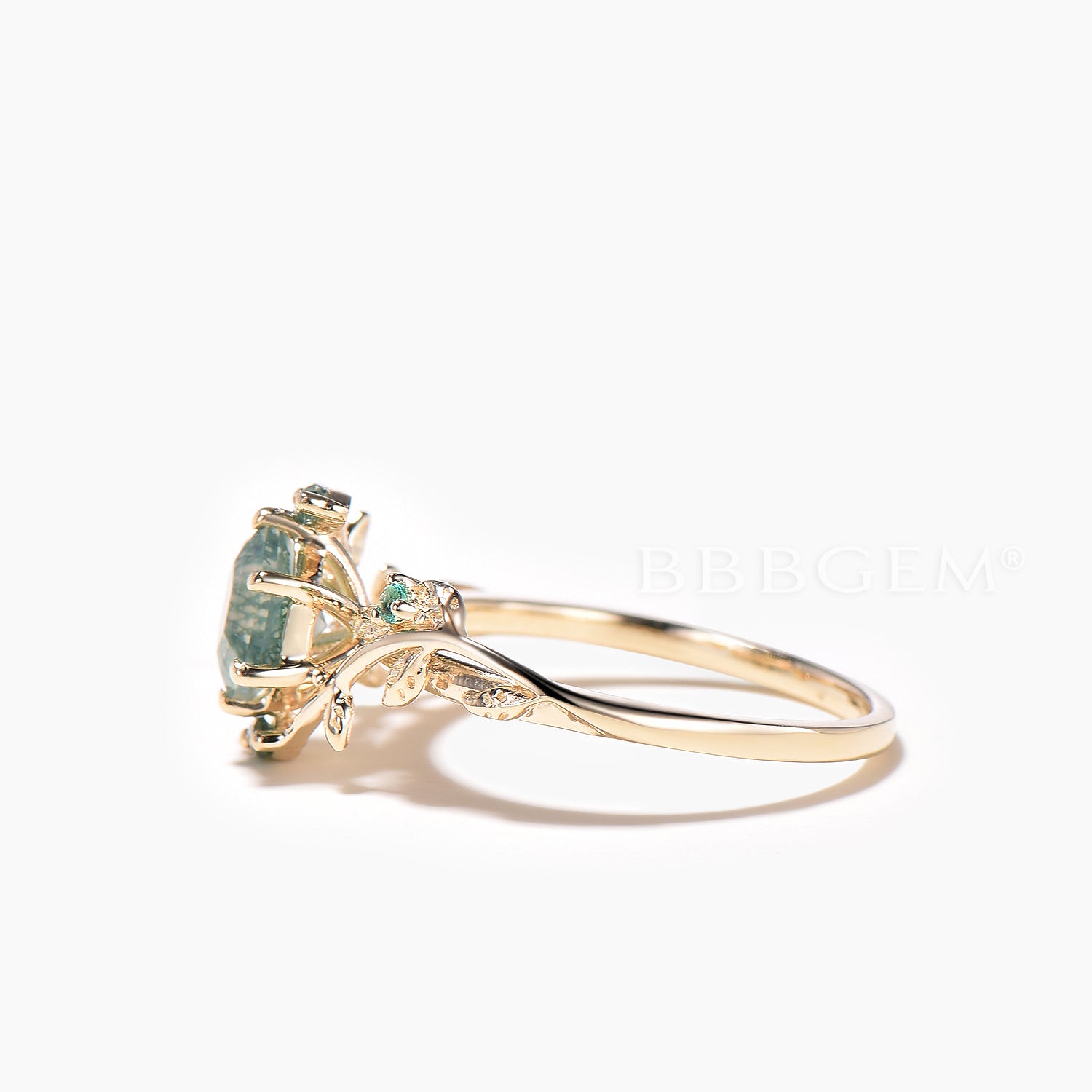 Hexagon Cut Natural Moss Agate Engagement Ring - Green Agate Twisted Wedding Band for Women, Handmade Sterling Silver Jewelry - Perfect for Proposals, Anniversaries & Special Occasions