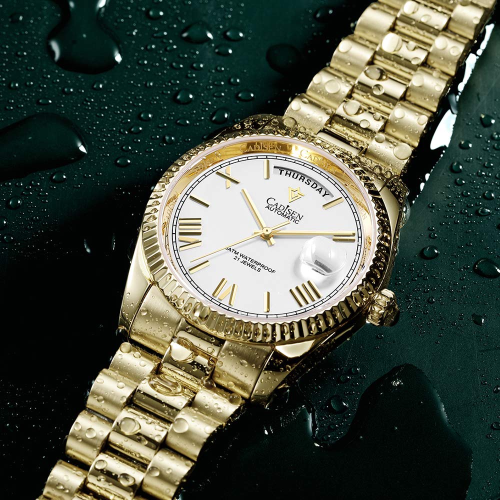 CADISEN Men's Automatic Mechanical Watch with MIYOTA 8285 Movement | Sapphire Crystal Glass | 50M Waterproof | Casual Dress Watch for Business & Everyday Wear