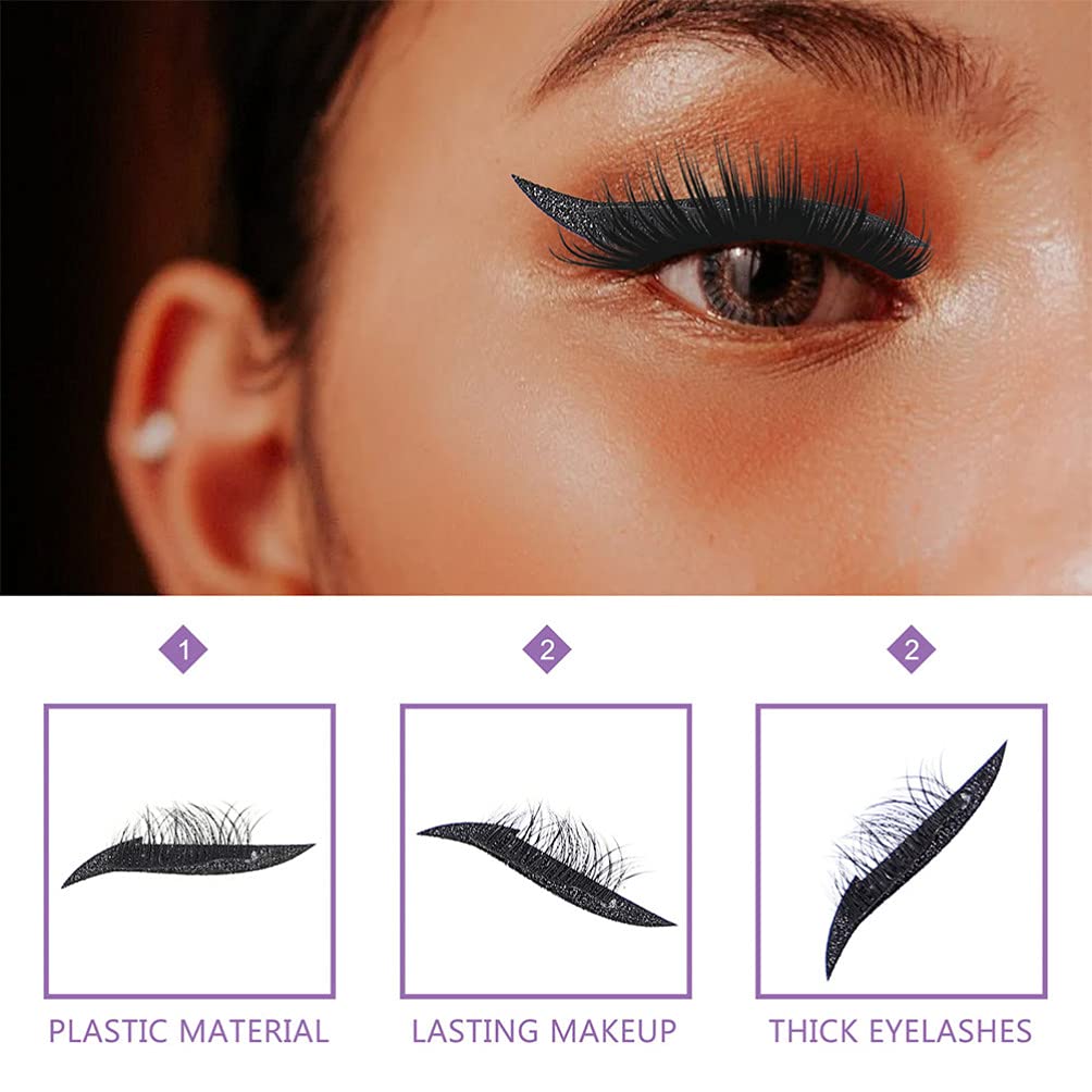 28 Pairs Glitter Eyeliner Stickers - Self-Adhesive Winged Eyeliner & Cat Eye Makeup Stickers - Reusable Eyelash Tape for Dramatic Eye Looks - Perfect for Parties, Halloween, Cosplay and Special Occasions