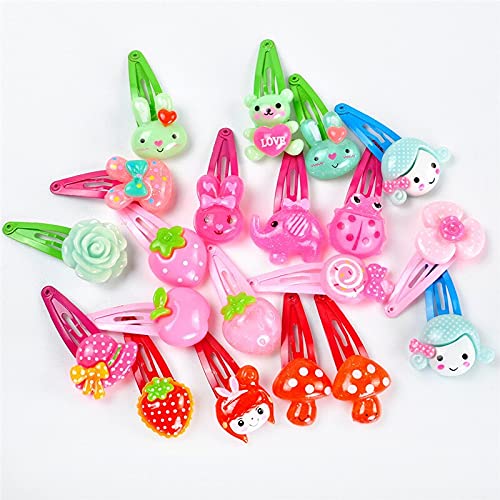20PCS Mix-Color No-Slip Metal Snap Hair Clips for Baby Girls - Random Design Hair Barrettes & Pins - Perfect for School, Parties & Daily Hair Styling