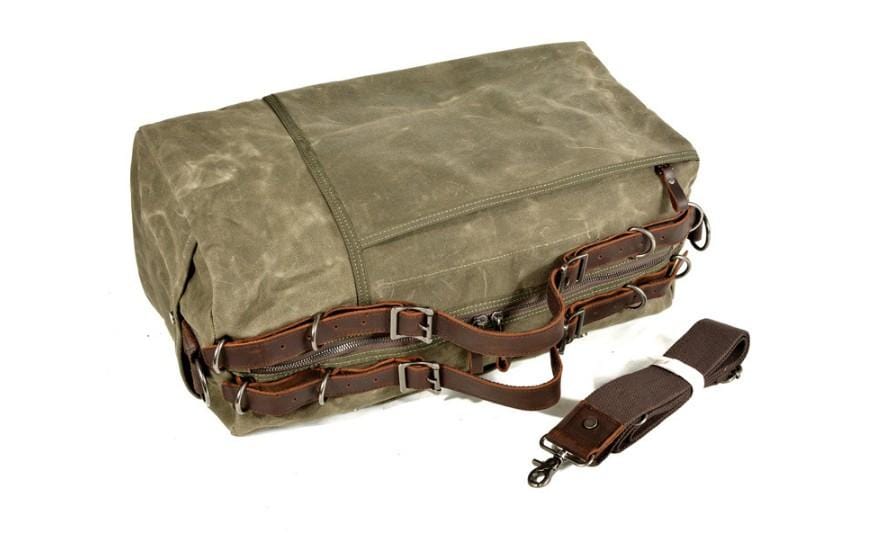 Stylish Unisex Canvas Weekender Travel Bag with Leather Straps - Perfect for Gym, Weekend Getaways & Business Trips
