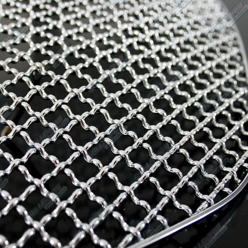 APS Hyundai Accent 2012-2013 Main Upper Chrome Mesh Front Grill Grille Insert S18-S4496XY - Replacement for Damaged Grille, Enhances Vehicle Appearance - Perfect for Car Upgrades & Customization