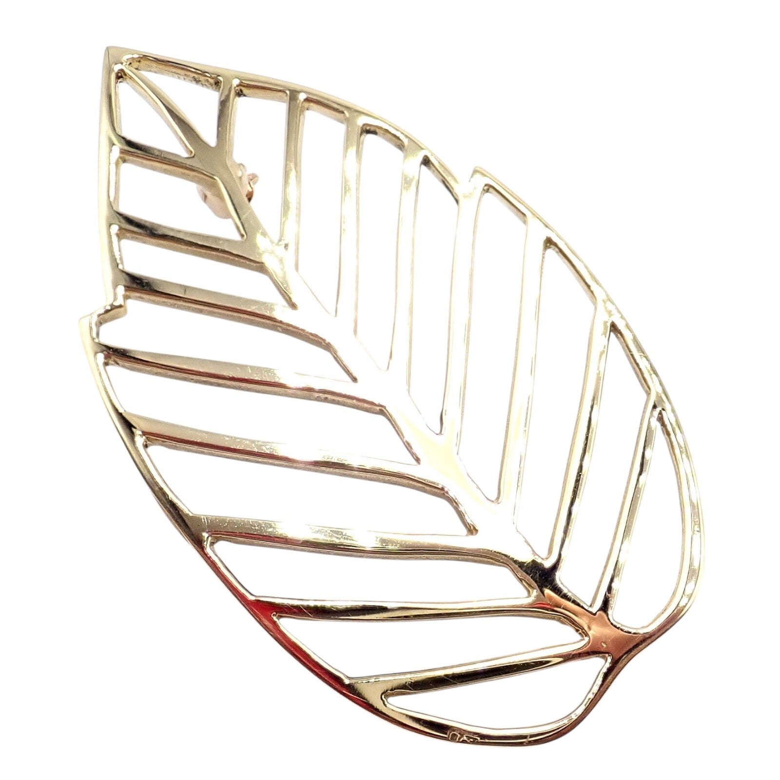 Authentic Tiffany & Co Angela Cummings 18k Yellow Gold Leaf Pin Brooch Vintage 1981 - Elegant Jewelry Gift for Women, Perfect for Weddings, Parties & Special Occasions
