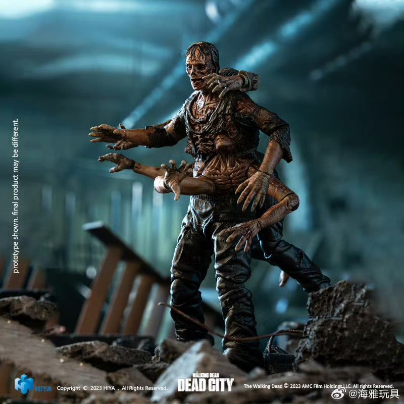 PRE-ORDER: 1/18 Scale HIYA 4-Inch Action Figure - The Walking Dead: Dead City Walker King Collectible Mini Series | Zombie Apocalypse Display & Collector's Item