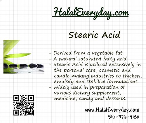 1 lb Stearic Acid White Flakes Food Grade NF/USP - Natural Preservative, Thickener, Emulsifier & Stabilizer for Food, Soap, Lotion, Cream | Perfect for DIY Skincare, Candle Making & Cosmetic Formulations