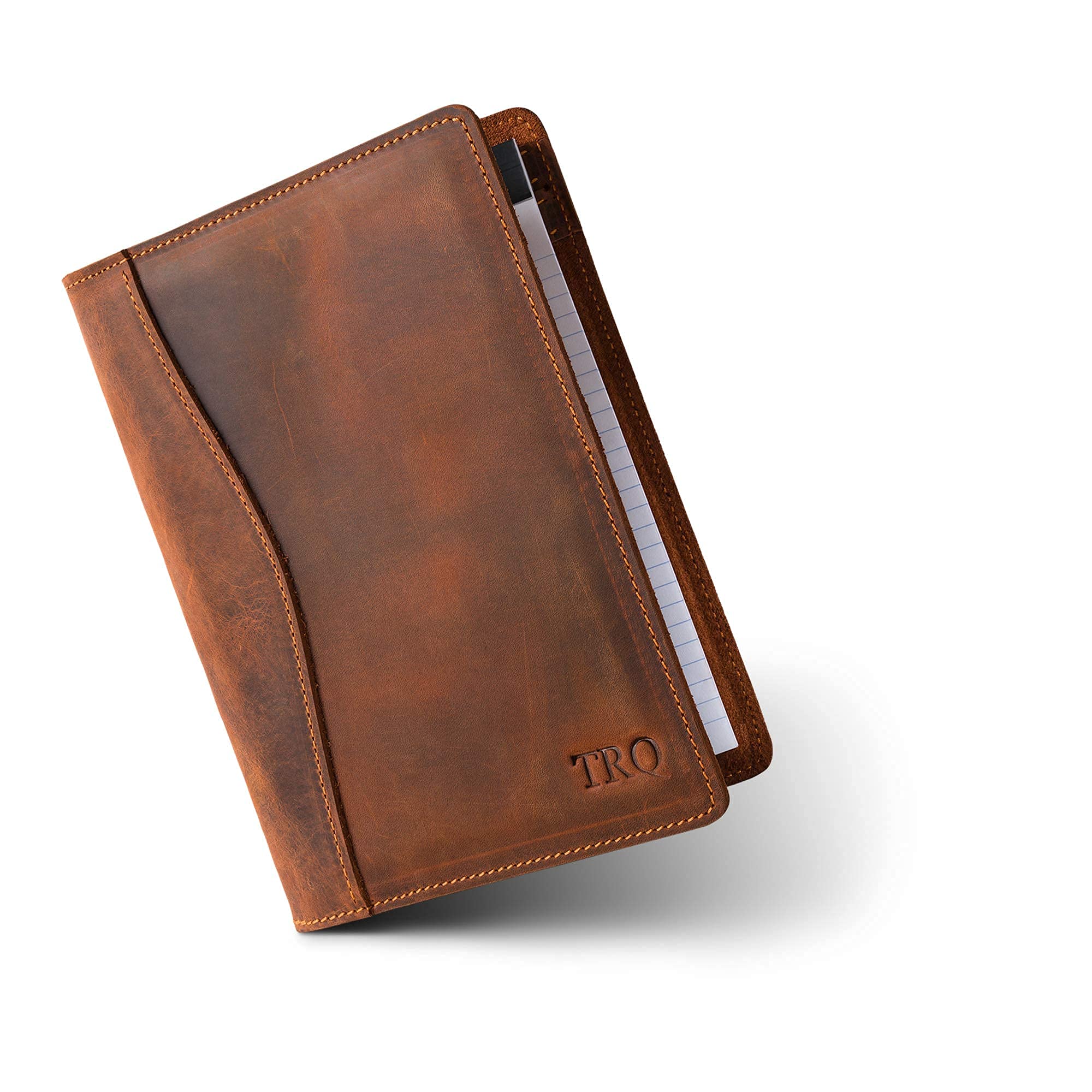 Premium PEGAI Junior Legal Pad Portfolio Binder - Leather Document Organizer with Business Card Holder for Resume, Interviews & Office Use - Personalized Mahogany Folio for Professionals & Students