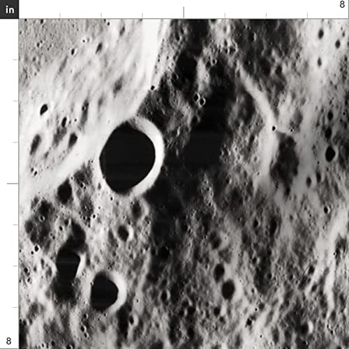 Lunar Geek Space Moon Galaxy Fabric - Gray Scale Cosmic Photography Printed on Soft Minky Fabric by The Yard - Perfect for Sewing Baby Blankets, Quilt Backing & Plush Toys | Home Decor, DIY Crafts & Nursery Projects