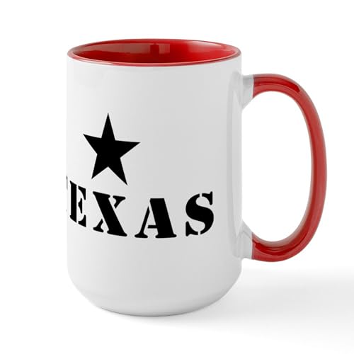 White/Red Inside - Texas, Lone Star State Large Mug