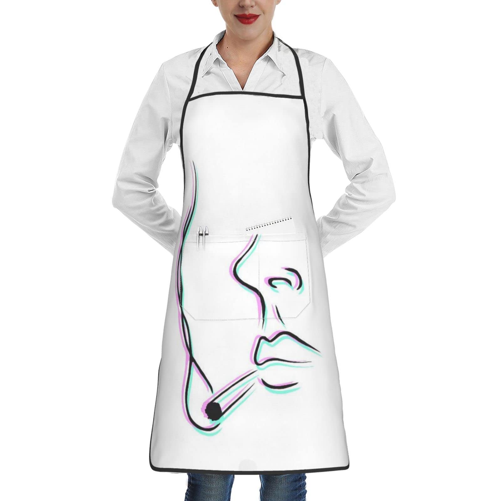 Waterproof Aprons for Women & Men - Kitchen Chef Cooking Smoker Apron with Pockets - Personalized Bibs for BBQ, Grilling & Home Cooking