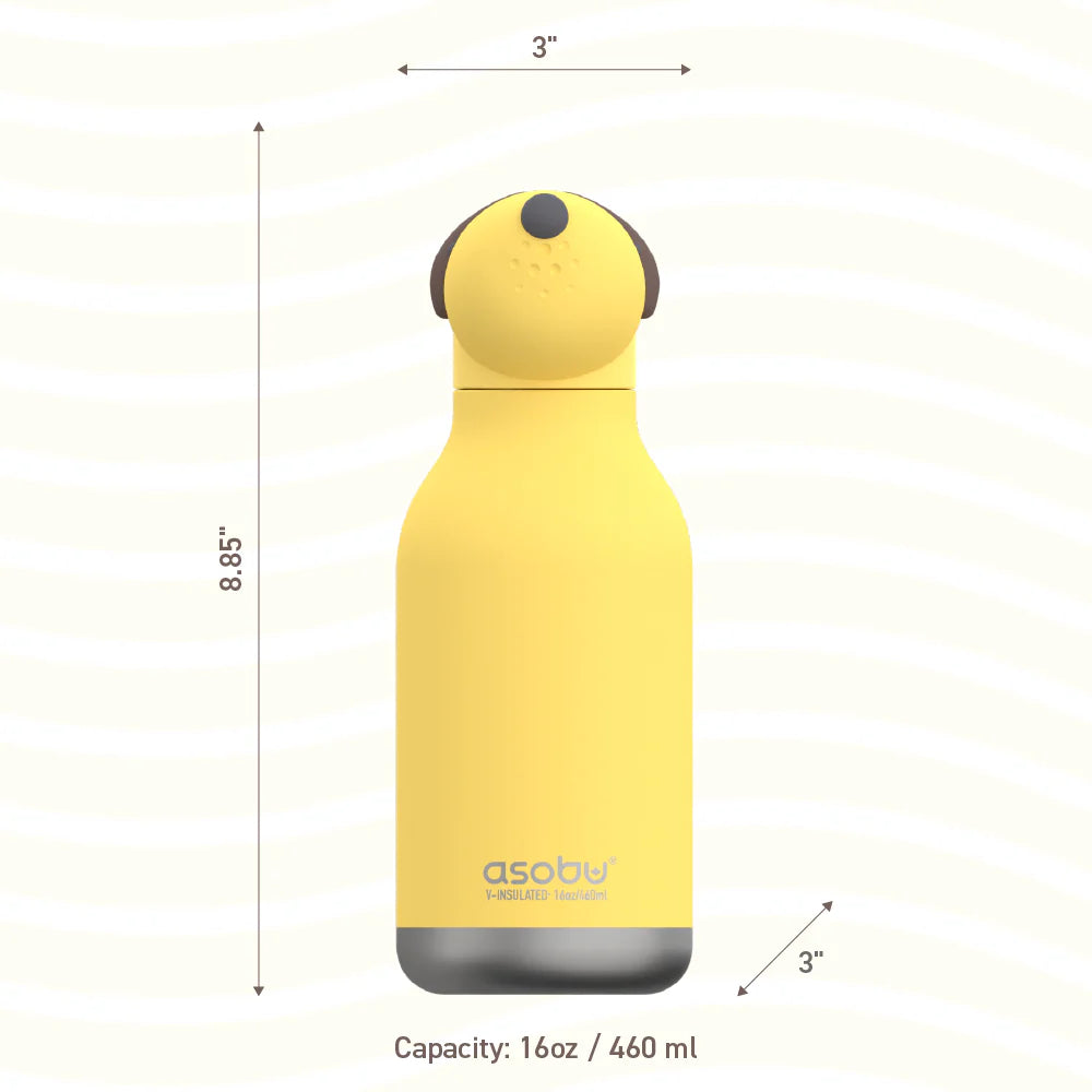 Asobu Insulated Stainless Steel Dog Water Bottle - Leak Proof & Portable Pet Travel Bottle for Hiking, Walking, and Outdoor Adventures