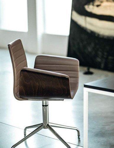Bross Ergonomic Office Armchair - Adjustable Height Swivel Chair with Lumbar Support for Home & Office Workspace - Perfect for Long Hours Sitting, Video Calls, and Desk Work