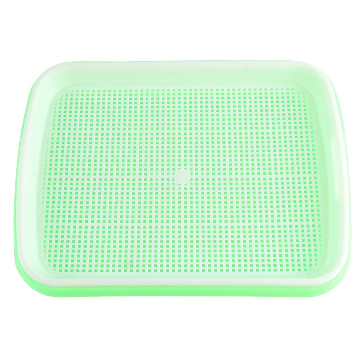 Organic Wheatgrass Grower Kit - Food Grade PP Soil-Free Sprouter Tray Set with Water Tray (Green) | Indoor Gardening, Healthy Snacks, Juice Bars, Vegan Appetizer Serving Tray for Home & Restaurant Use