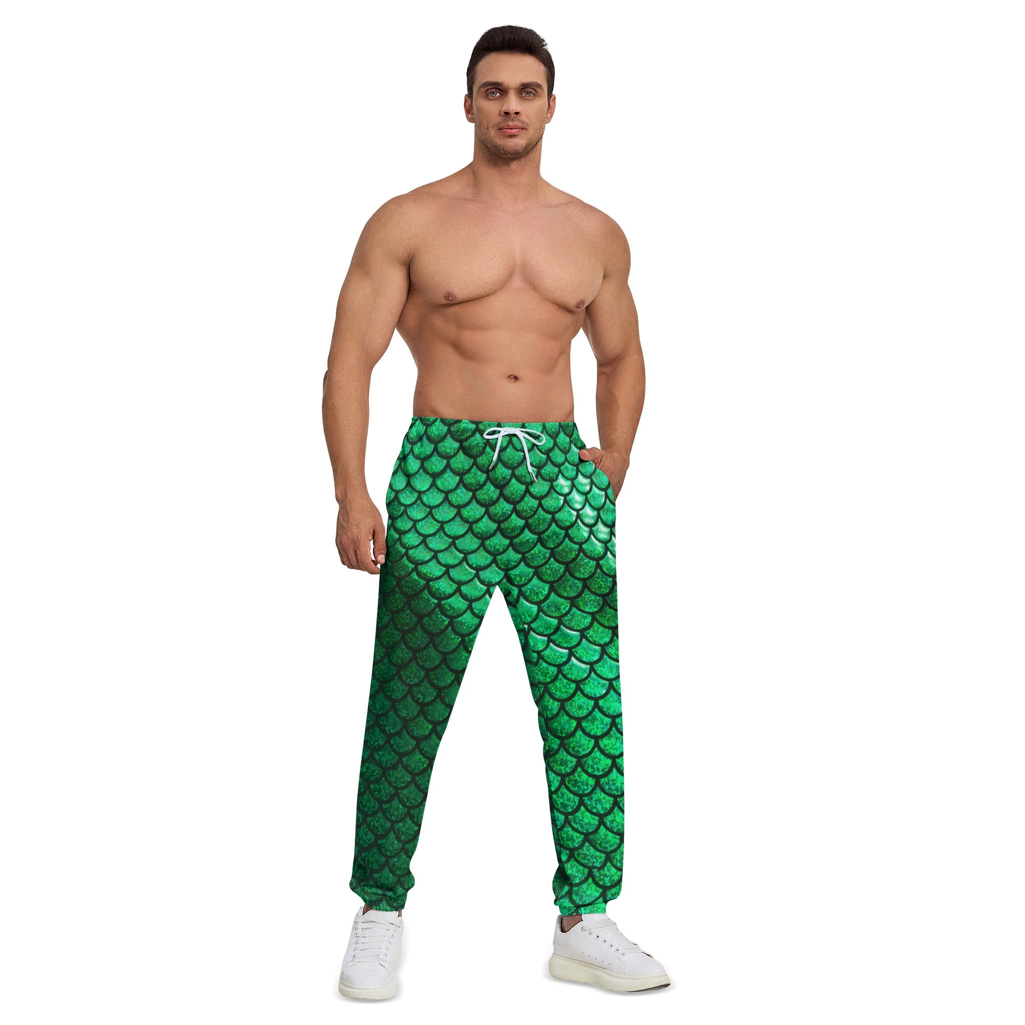 3D Printed Men's Sweatpants - Comfortable Joggers with Drawstring & 2 Side Pockets for Running, Gym, and Lounge Wear