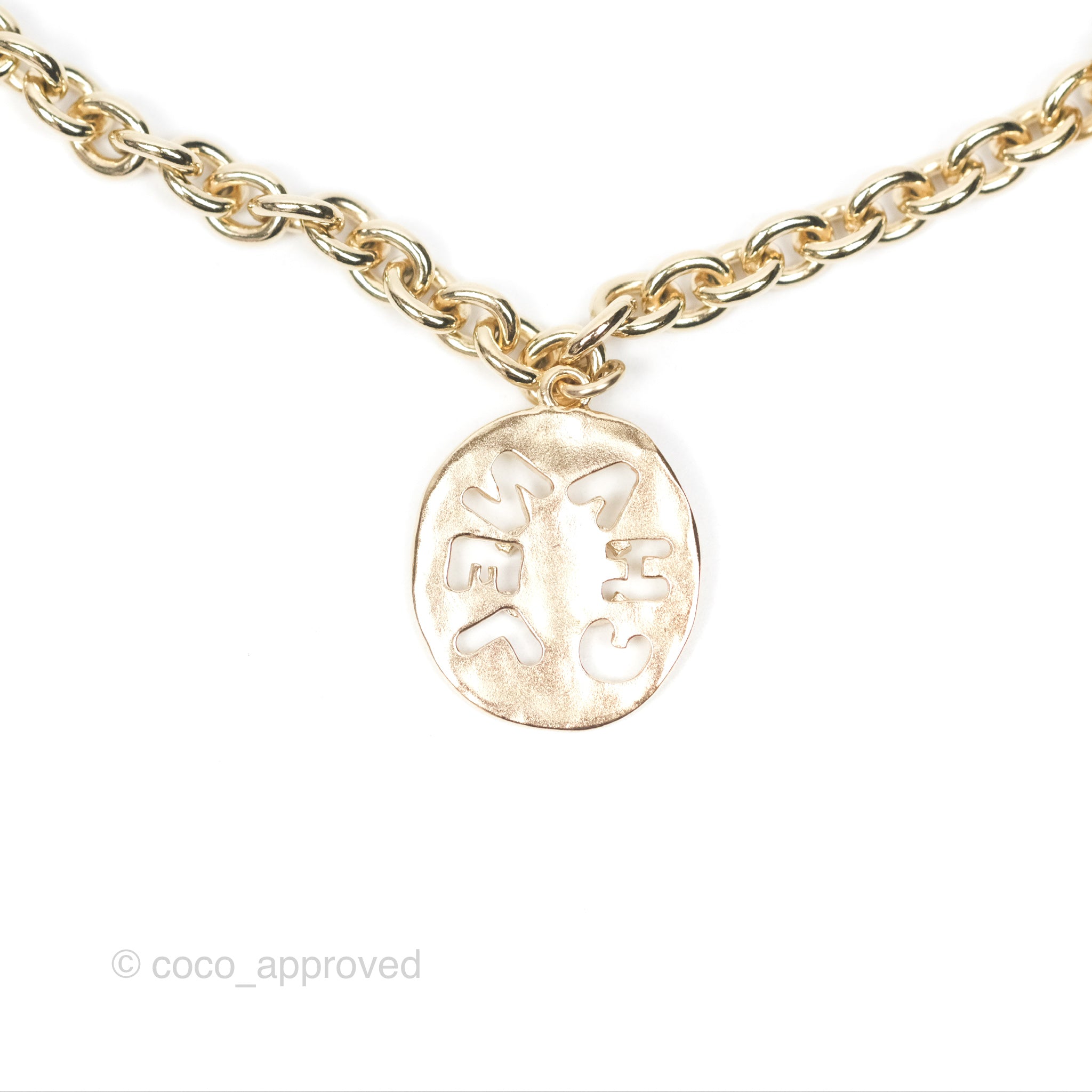 Chanel CC Logo Charm Necklace in 21K Gold Tone - Elegant Jewelry for Women, Perfect for Parties, Weddings & Special Occasions