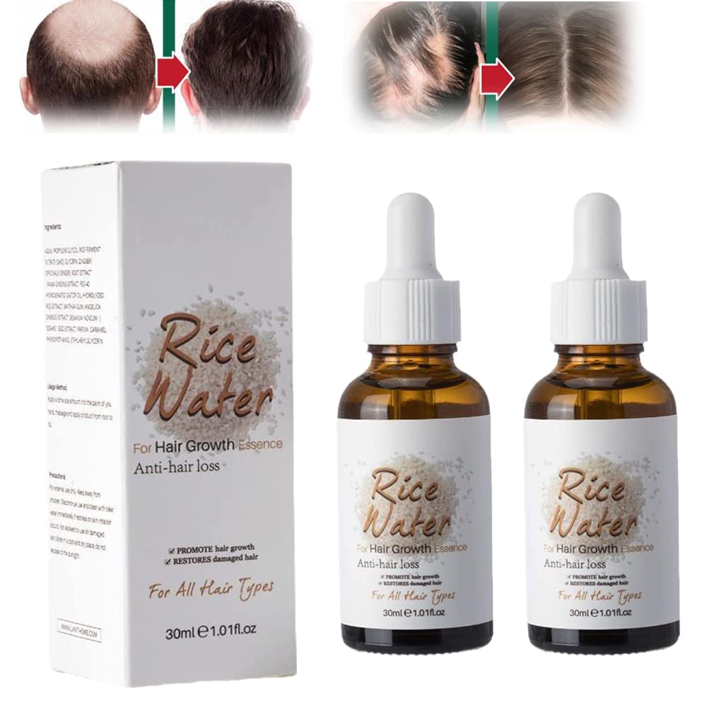 YSWG PurAect Fermented Rice Water Hair Growth Serum - Japanese Rice Water Treatment for Thinning Hair & Hair Loss (2 Bottles) - Promotes Stronger, Thicker Hair for Daily Hair Care & Scalp Nourishment