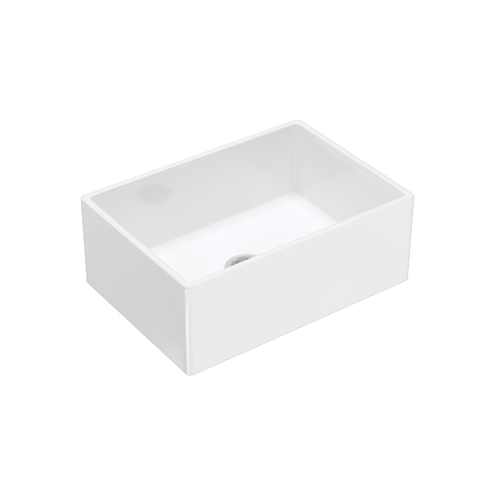 Fienza Charlton 68700 Single Butler Sink - Small White Kitchen Sink 675x475x250mm | Perfect for Farmhouse, Cottage & Vintage Style Homes, Ideal for Food Prep & Dishwashing