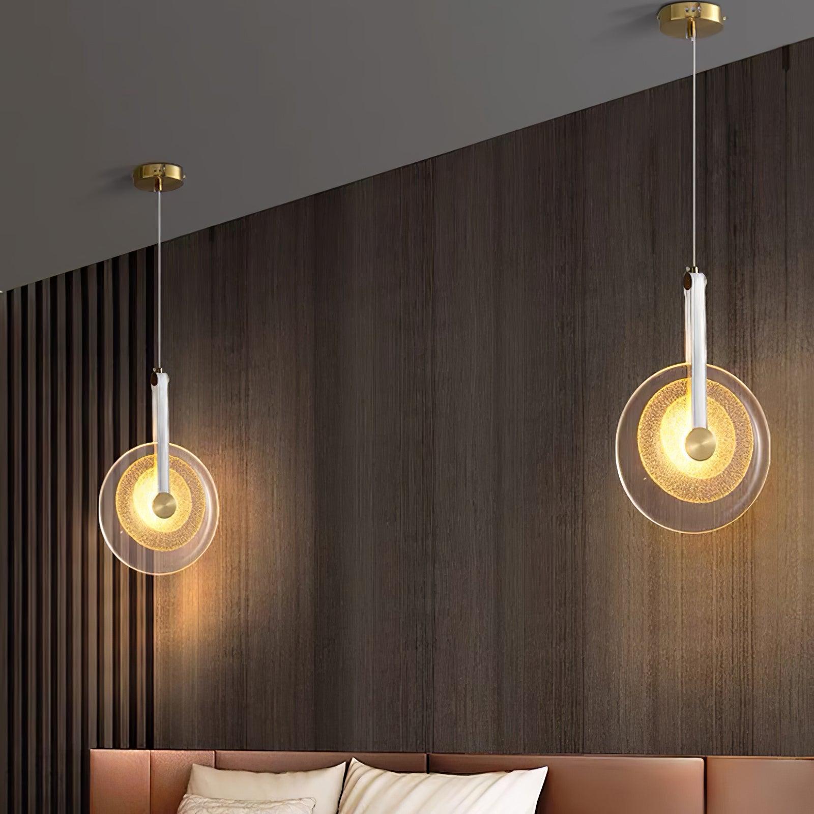 Disc Paolo Castelli Pendant Lamp - Modern Italian Glass Ceiling Light Fixture for Dining Room, Kitchen Island & Living Room Decor