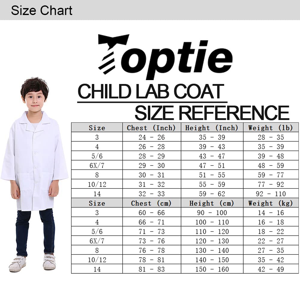 TopTie Kids Lab Coat Scrubs - Children's Science Doctor Costume for Role Play, Halloween & School Science Fair (Ages 4-10) | Perfect for STEM Activities, Dress-Up & Pretend Play