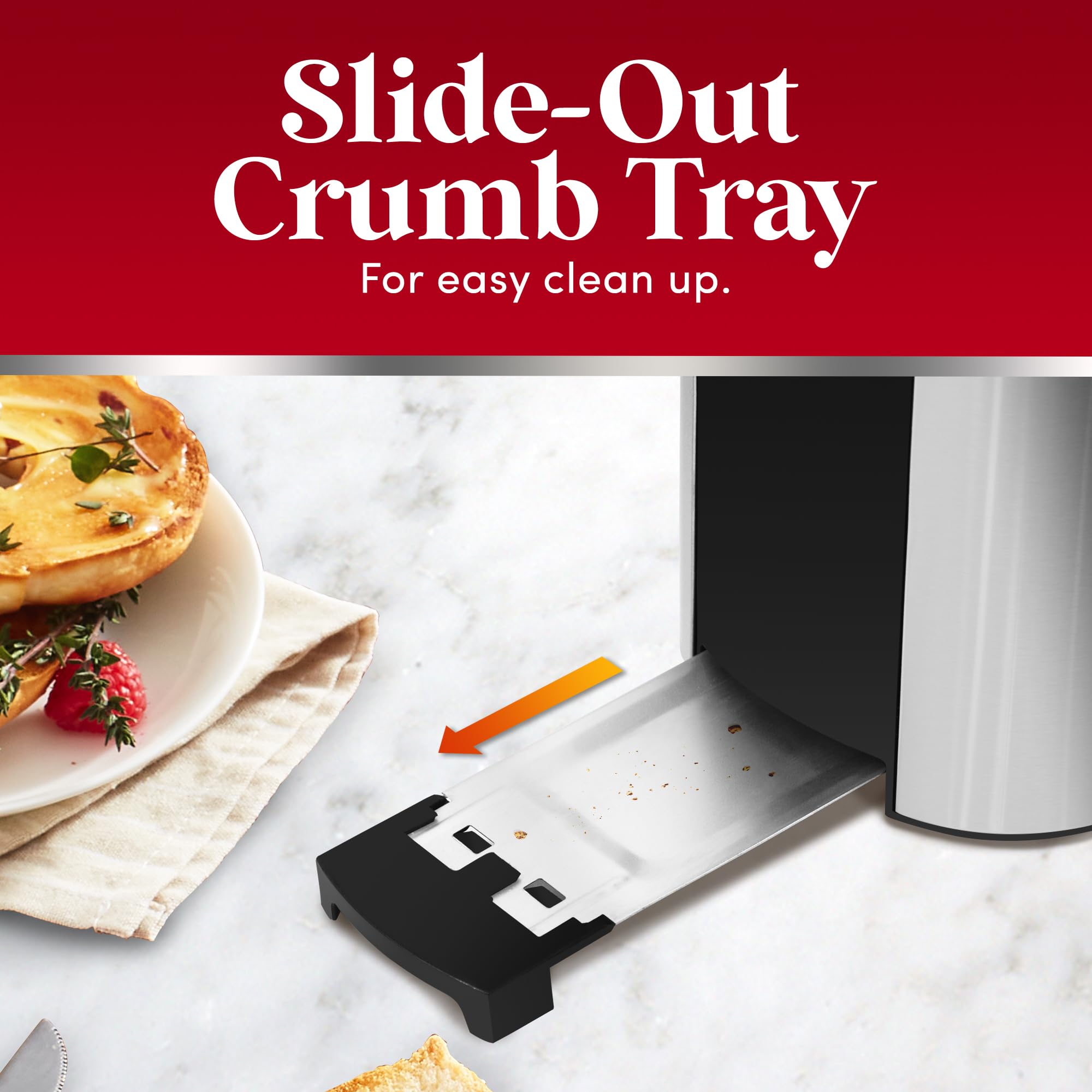 Elite Gourmet ECT-3100 4-Slice Toaster with Extra Wide Slots - 6 Toast Settings, Defrost, Reheat & Cancel Functions - Built-in Warming Rack for Bagels, Waffles & Bread - Stainless Steel & Black Design - Perfect for Breakfast, Brunch & Family Gatherings