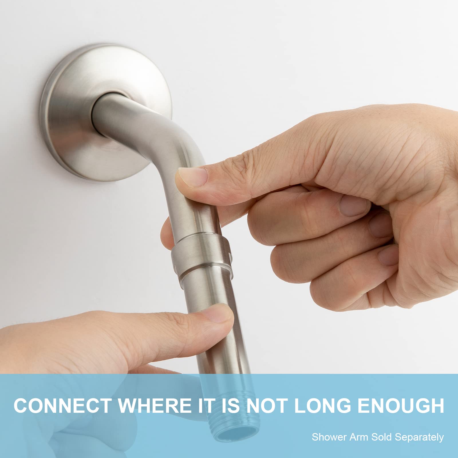 OFFO 3 Inch Brushed Nickel Shower Head Extension Arm - 304 Stainless Steel Shower Pipe Extender for Bathroom & Spa Renovation