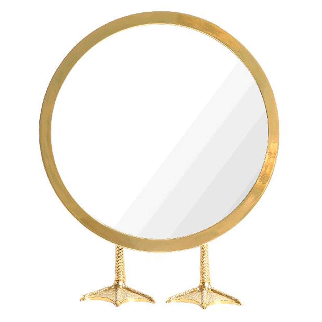 360° Adjustable Brass Duck-Foot Makeup Mirror - 7 Inch Round Vanity Mirror with Light Luxury Design for Home Decor & Beauty Station - Perfect for Bedroom, Bathroom, and Dressing Table