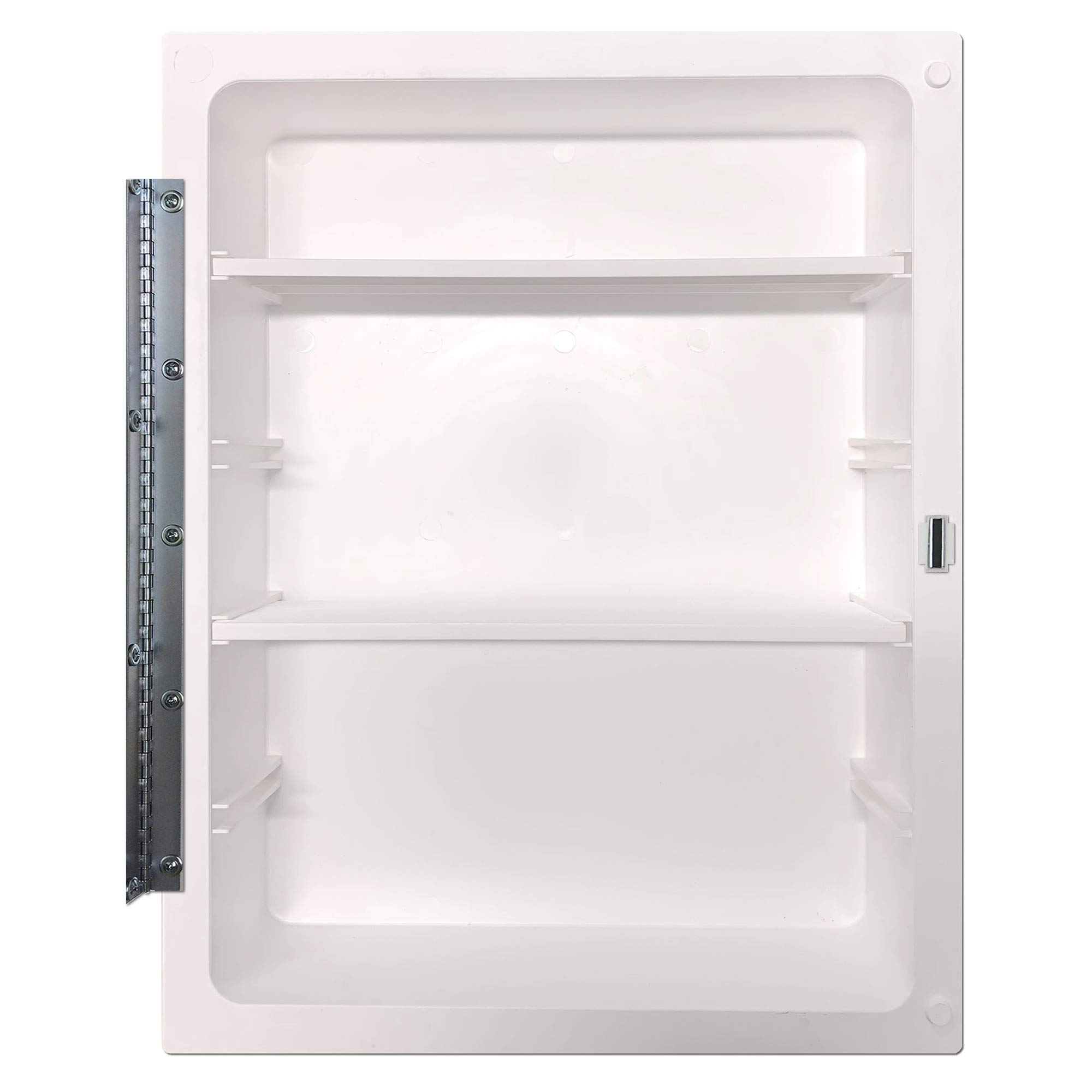 White Recessed Medicine Cabinet with Adjustable Shelves - 16