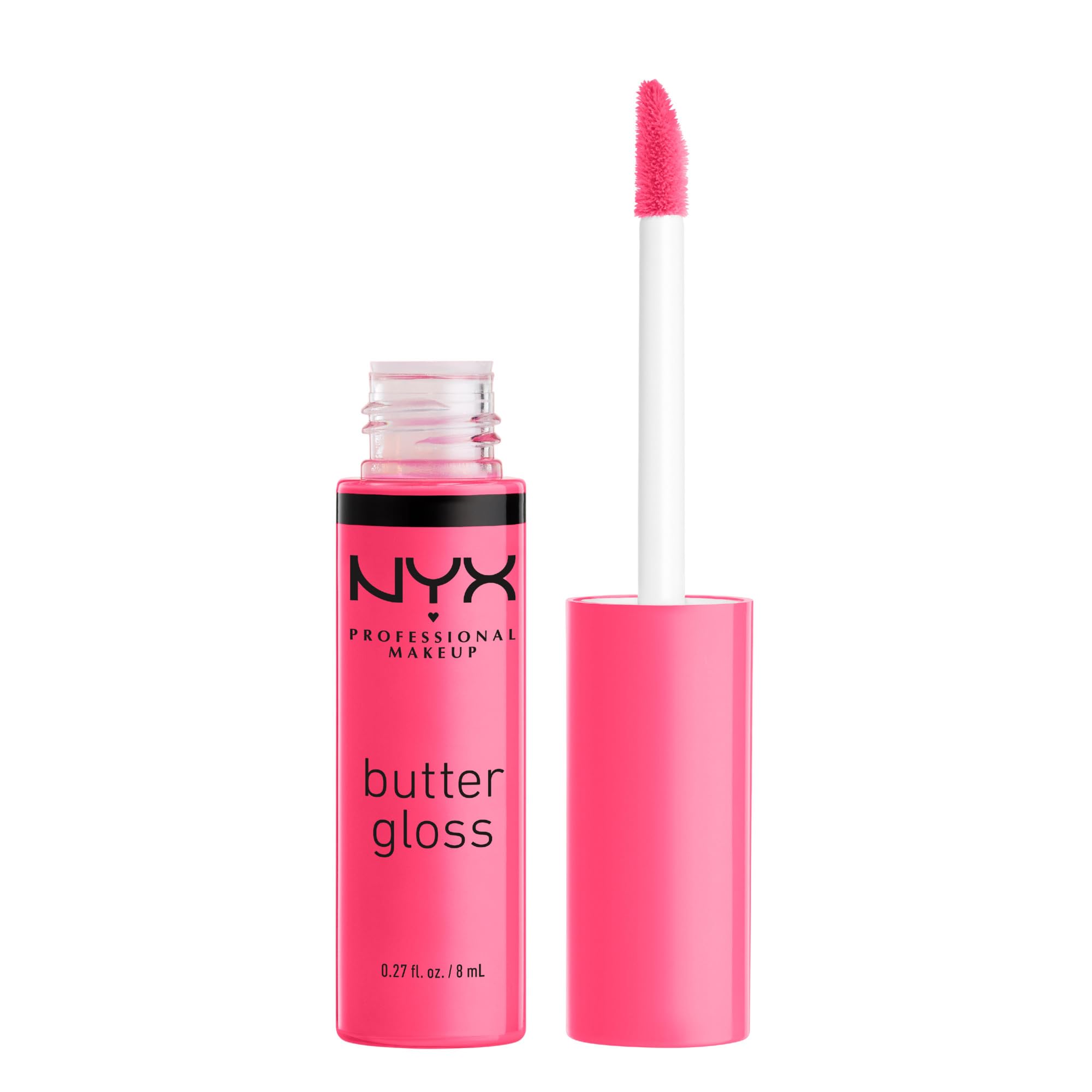 NYX Professional Makeup Butter Gloss - Non-Sticky Lip Gloss in Peaches & Cream (Pink Coral) | Hydrating & Shiny Finish for Everyday Wear & Special Occasions
