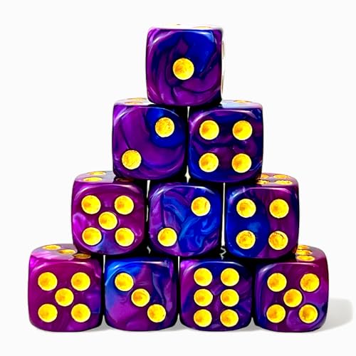 Blue and Purple Swirl With Gold Pips