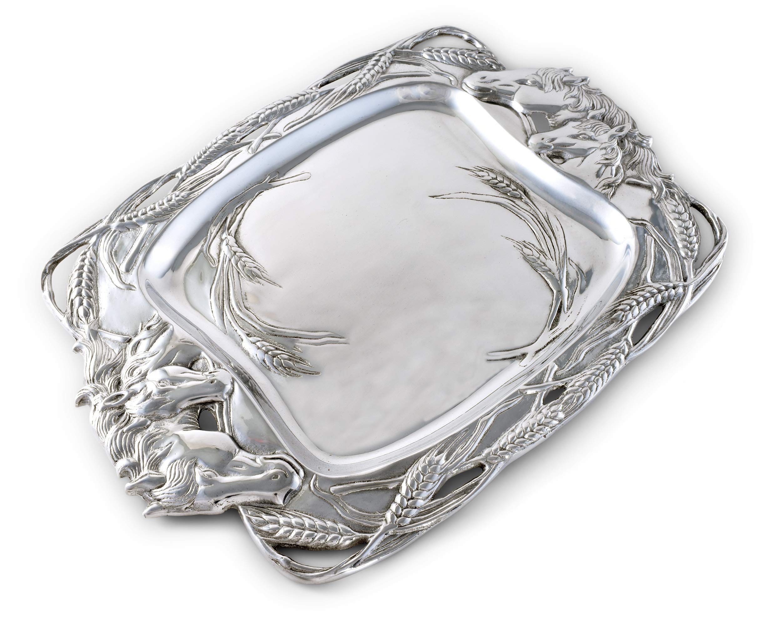 Arthur Court Designs Aluminum Horse Serving Tray - 18.5