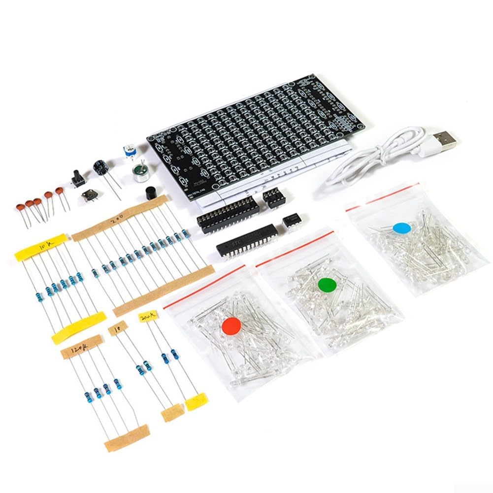 Gbtdoface DIY Speaker Kit - USB Mini Electronic Display, Solder Spectrum Learning Kit for Home Stereo (No Shell Included) | Perfect for STEM Education, Electronics Hobbyists & DIY Audio Projects