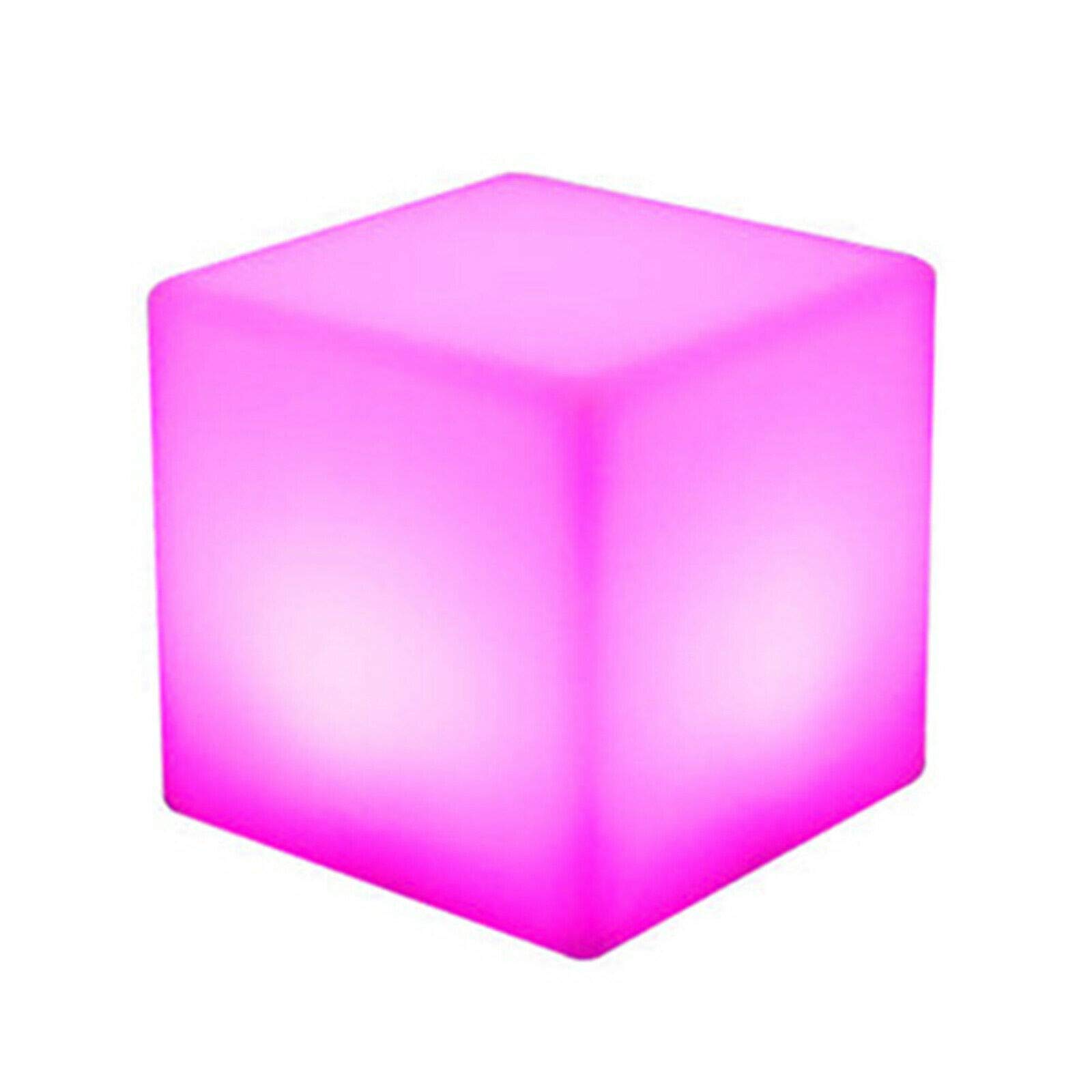 YIYIBYUS LED Square Stool - Rechargeable RGB Color Changing Cube Chair with Remote (16 Colors) - Indoor/Outdoor Light Up Bar Stool for Home, Party, KTV, Lounge & Nightclub Decor