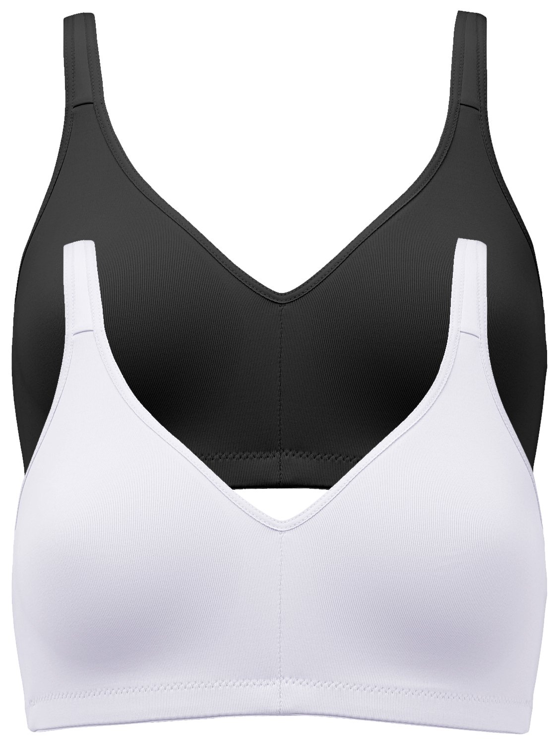 Naturana Women's Non-Wired Bra Pack of 2 - Comfortable Wireless Bralette for Everyday Wear, Yoga & Lounge