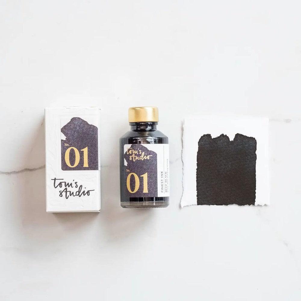 Tom's Studio Premium Glass Ink Bottle - 50ml for Fountain Pens, Calligraphy & Art - Perfect for Writing, Drawing & Crafting