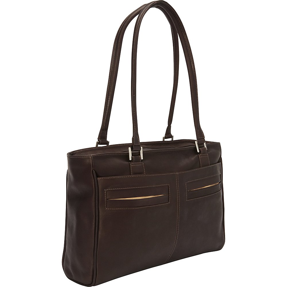 Stylish Women's Laptop Tote Bag with Multiple Pockets - Chocolate Brown - Perfect for Work, Travel & Daily Commute