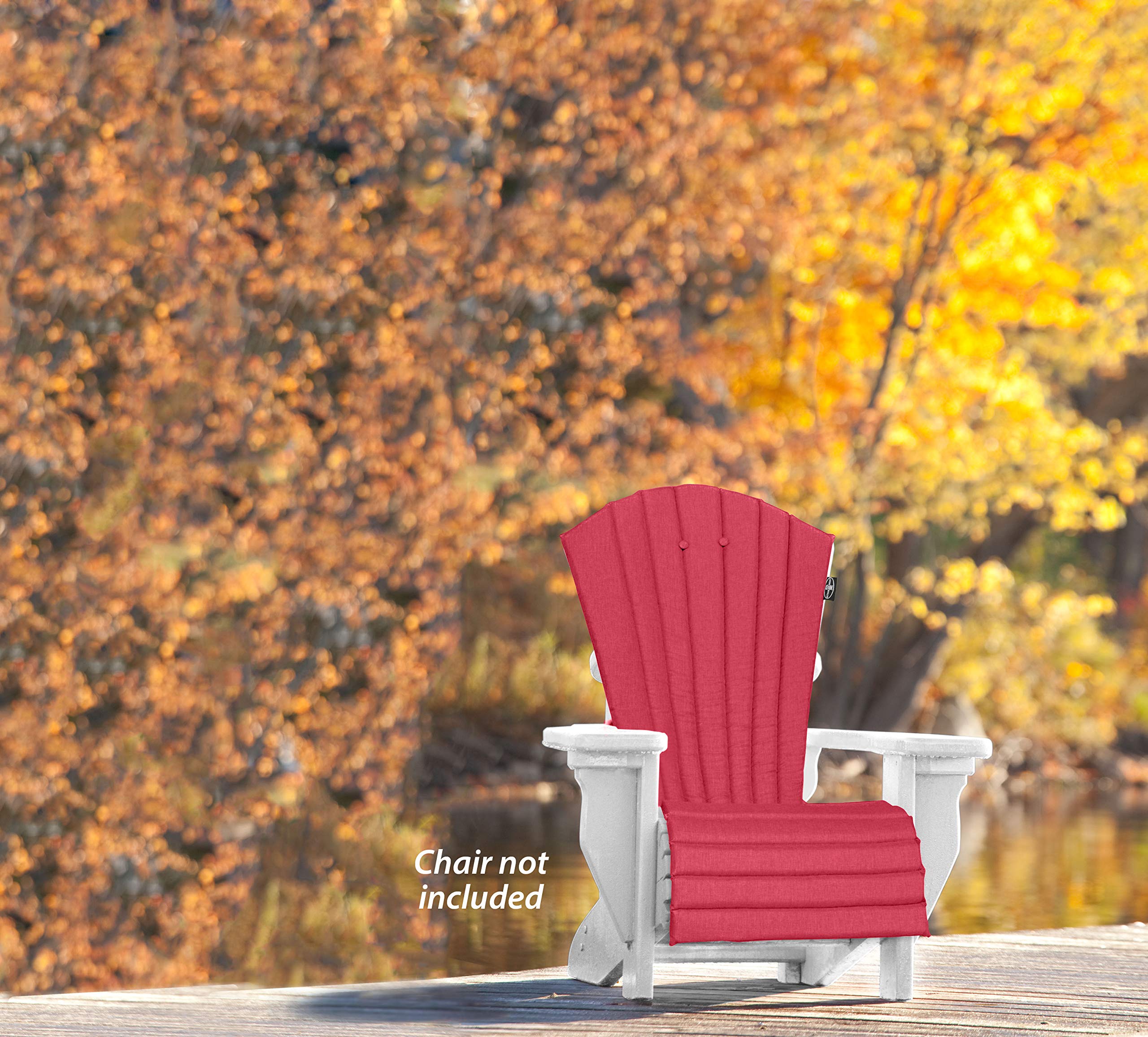 **Outdoor All-Weather Patio Chair Seat Cushion - Quick-Dry Olefin Fabric, Waterproof & UV-Resistant - Perfect for Adirondack Chairs (Haute Red) - Ideal for Poolside, Garden, and Deck Relaxation**