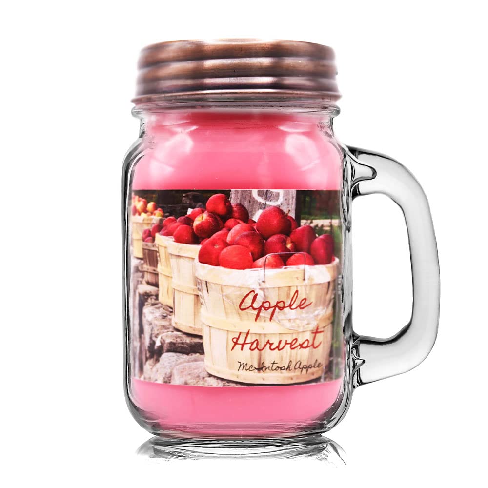 Apple Harvest Scented Mountain Kettle Wax Jar Candle - 60-80 Hour Burn Time for Fall Decor, Stress Relief & Cozy Home Ambiance | Perfect for Living Room, Bedroom & Relaxation