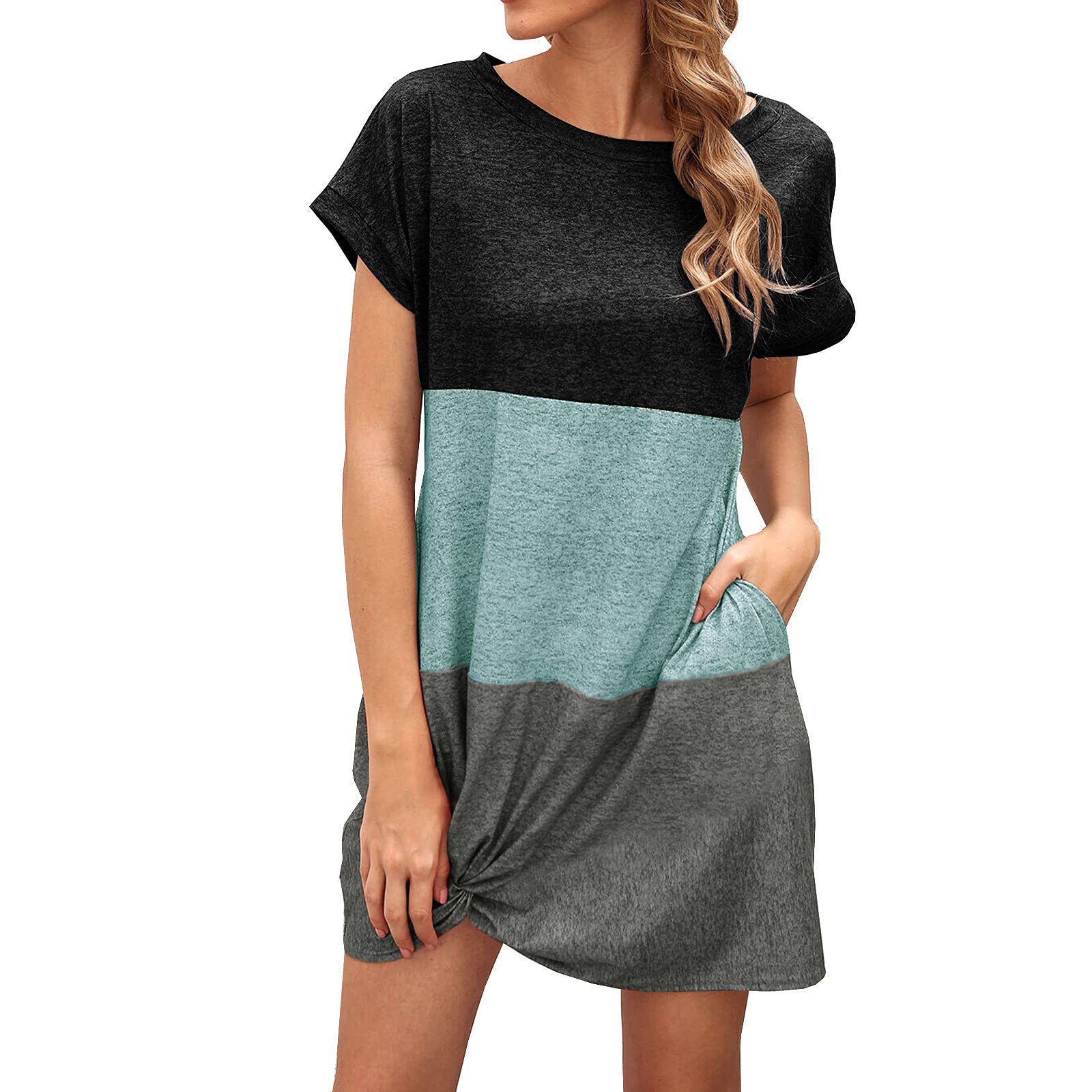 Stylish 35% Polyester 65% Cotton Knotted Home Dress for Women - Perfect for Easter, Casual Wear & Relaxing at Home