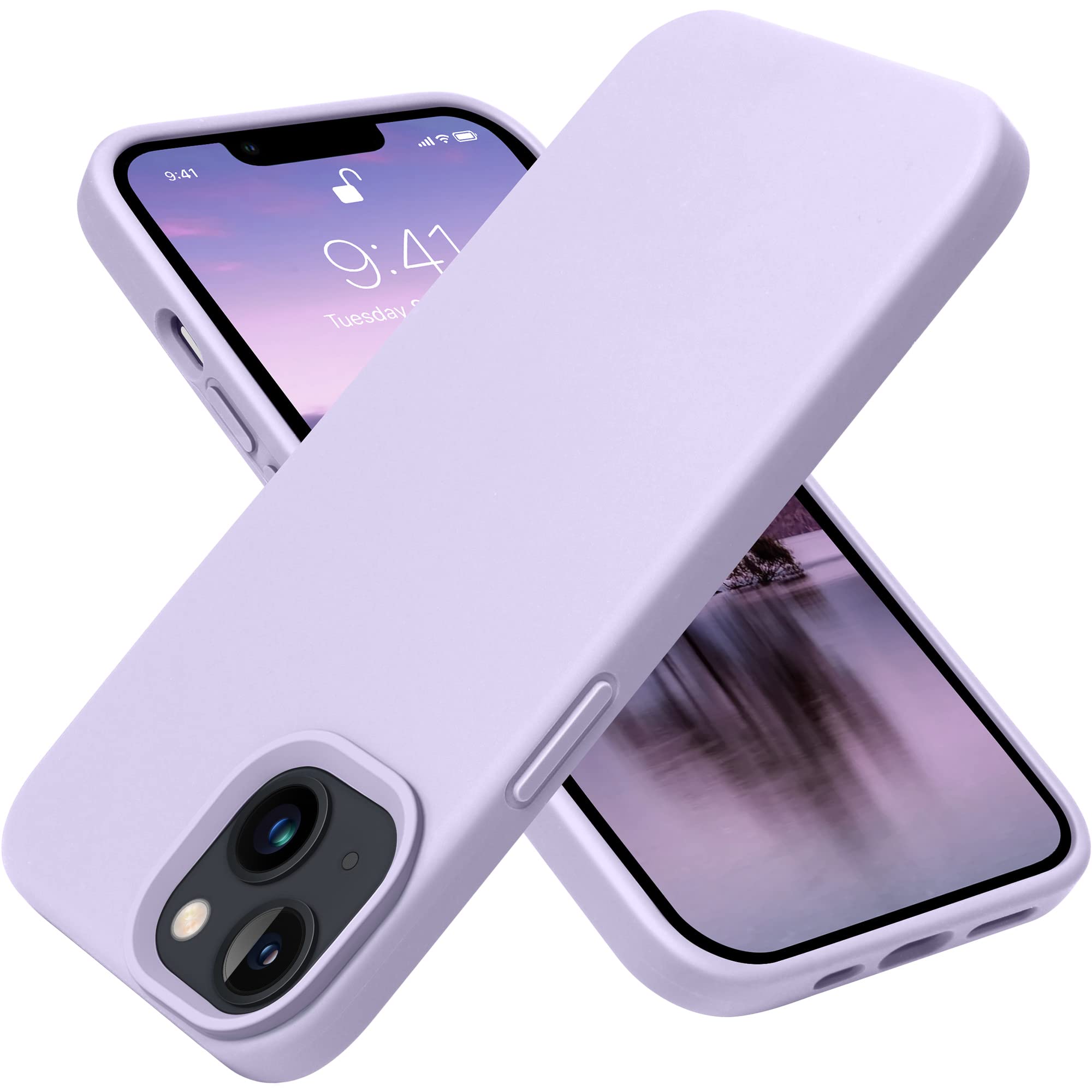 OTOFLY Shockproof Slim Silicone Case for iPhone 13 (6.1 Inch) - Premium Protective Cover in Cloud Mauve | Perfect for Everyday Use, Work & Outdoor Activities