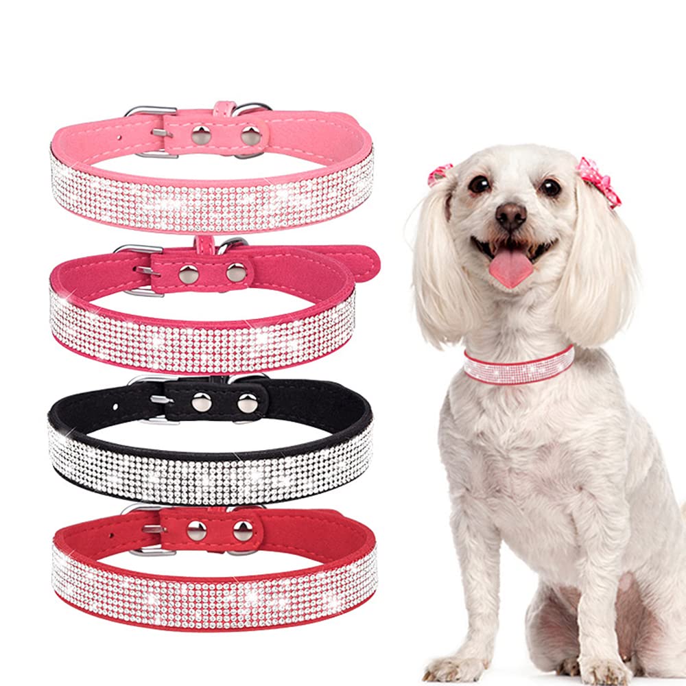 Sparkly Rhinestone Dog Collar for Small Medium Large Dogs - Adjustable Diamond Pet Collar for Puppies, Cats & Pets - Perfect for Daily Walks, Grooming & Special Occasions