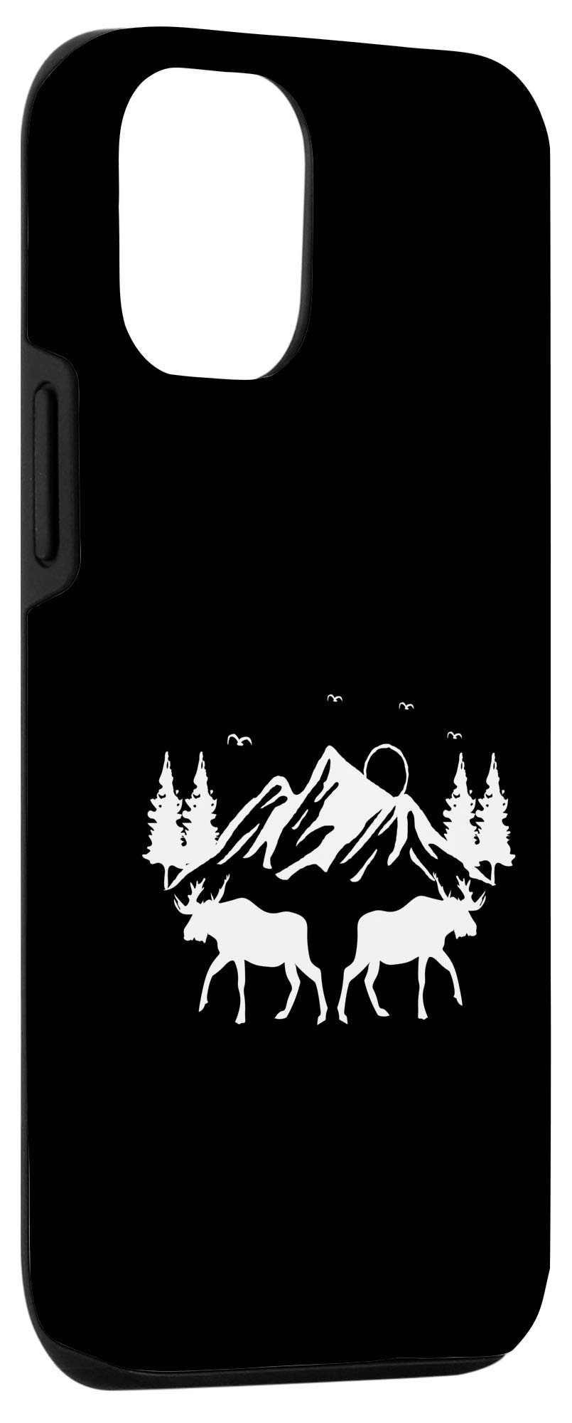 Premium iPhone 12/12 Pro Case - Elk & Moose Nature Design - Durable Protective Cover for Canada/Alaska Outdoor Enthusiasts - Perfect for Hiking, Camping & Wildlife Adventures
