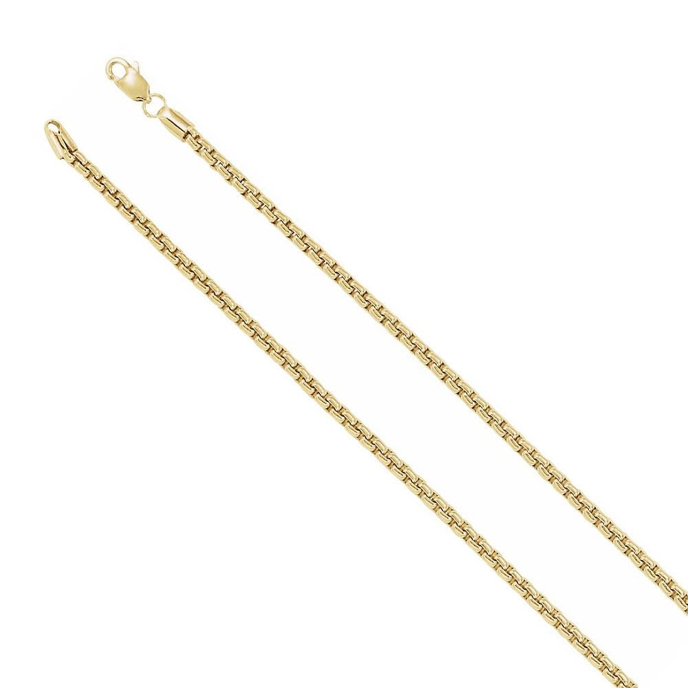 14K Yellow Gold Box Chain Necklace for Women - Elegant & Durable